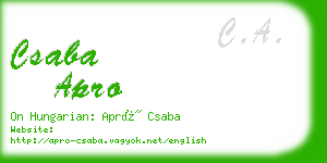 csaba apro business card